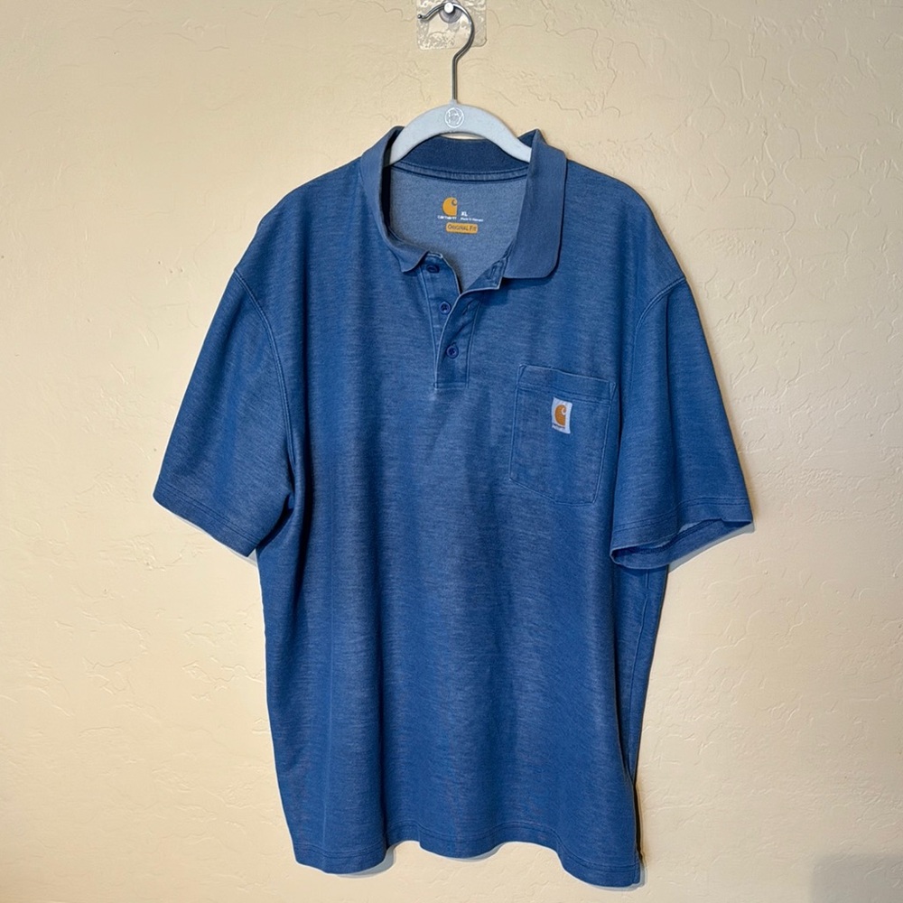 Carhartt Men's Blue Polo Shirt